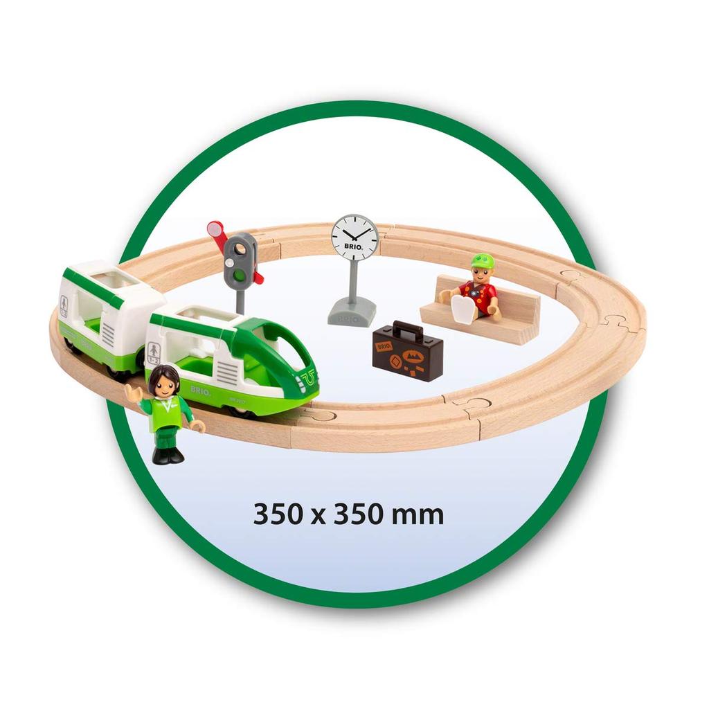 BRIO (Brio World) Train Starter Set, Wooden Tracks, Train, Steam Locomotive, 33847