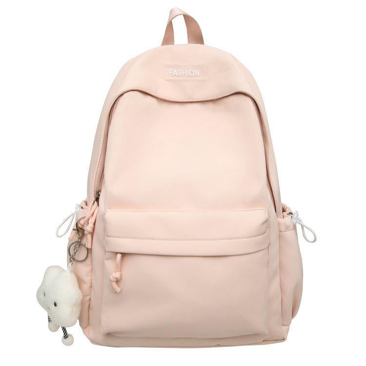 Schoolbag Solid Color ins Large Capacity Stylish Simple Versatile Travel School Bag Elementary School Elementary School Junior High School College
