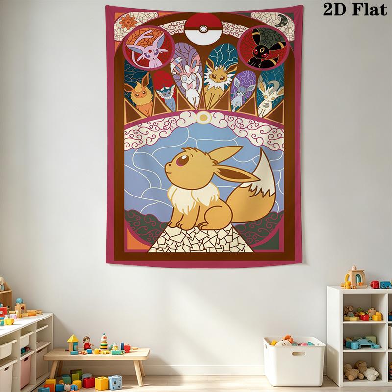 Eevee Evolution Tapestry Wall Tapestry Background Cloth Wallmounted Background Cloth Soft Atmospheric Background Cloth