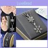 Stylish Long Titanium Steel Snowflake Pendant Necklace For Autumn Winter Fashion