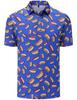 Trendy flame print short-sleeve polo shirt, great for casual daily wear.