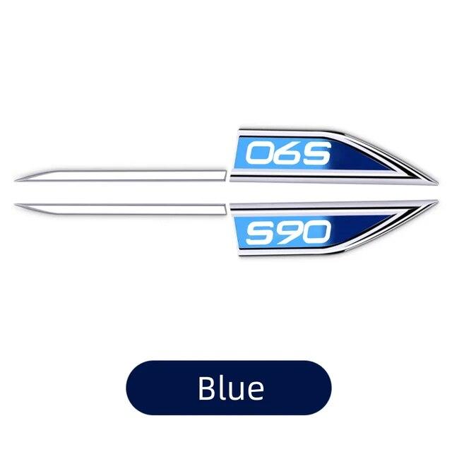 2 teile/satz Für Volvo S90 auto Kotflügel Metall Aufkleber Außen Dekorative Abziehbilder Änderung Auto Emblem Zubehör