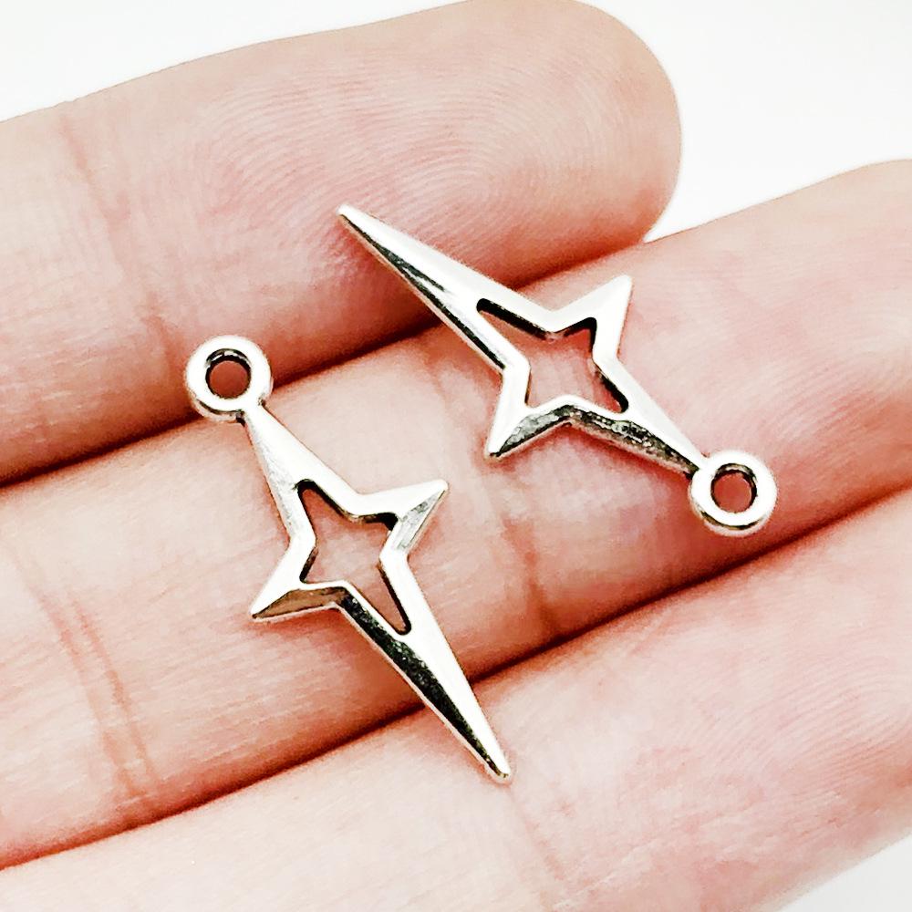 

Антикварные серебряные филигранные подвески-звезды для изготовления украшений своими руками - 50 шт.