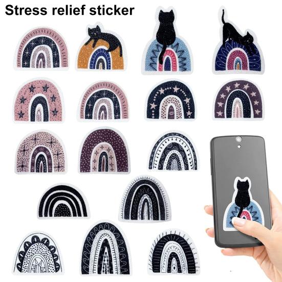 

16 шт. сенсорная наклейка «Радуга кошка» текстурированная самоклеящаяся водонепроницаемая наклейка для снятия стресса декомпрессия телефон ноутбук взрослые дети кончики пальцев