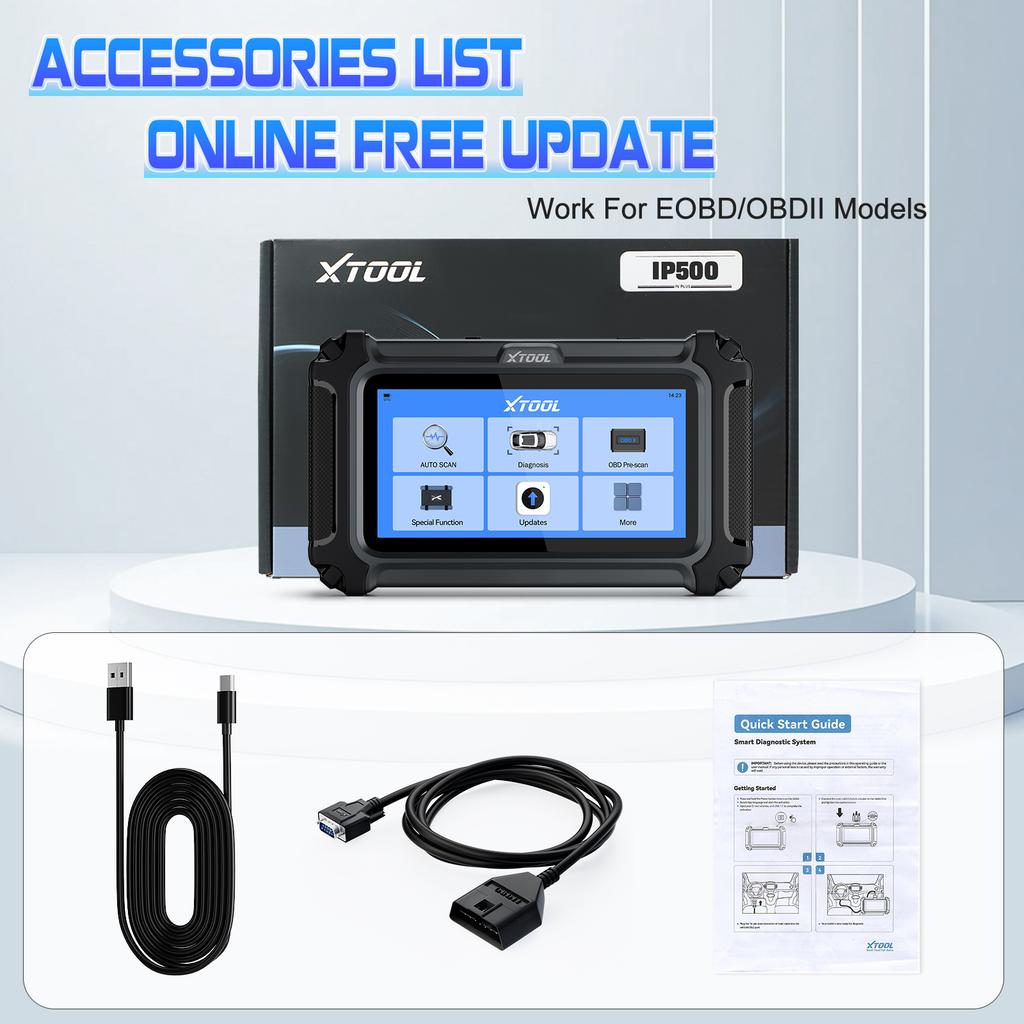 XTOOL InPlus IP500 For Buick/Chevrolet/Cadillac/GMC OBD2 Scanner Full Systems OBD2 Automotive Scanner Lifetime Free Update