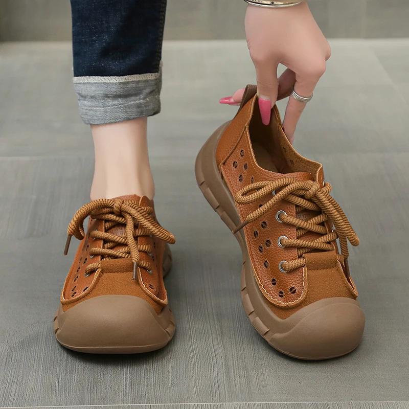 Fashion Flats Women Sneakers Lace Up Sport Shoes Designer Casual Woman Shoes Summer 2025 Walking Cozy Running New Zapatillas De Mujer