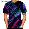 New Fashion 3D Rainbow Corlorful Printing Black And White Vertigo Hypnotic Short-sleeved T-shirt Men Women Tops Pullover Tees