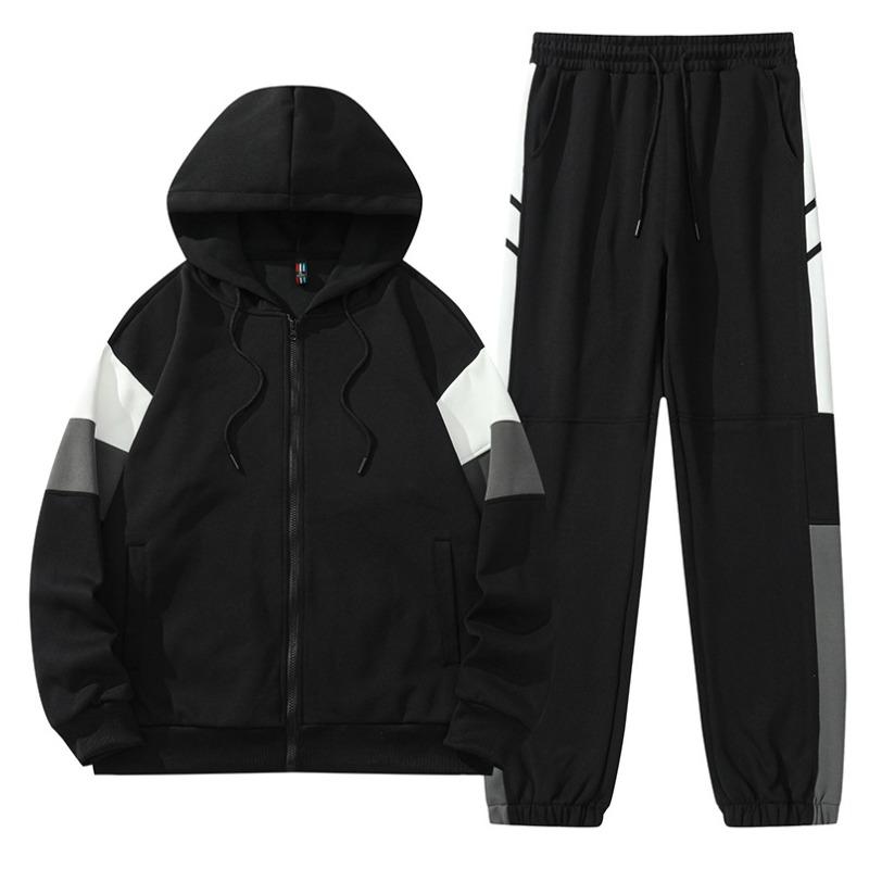 

Leisure Sports Outfit Men s And 2025 New Style Long-sleeve Outerwear Casual Youth Complete Set Fresh Clothing XL черный серый