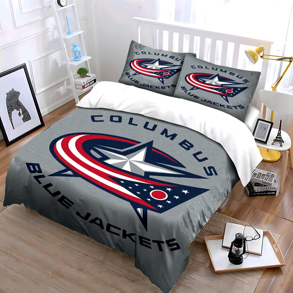Columbus Blue Jackets Bedding Set Bedding Duvet Cover Set Duvet Cover Pillowcases (1 * Duvet Cover 2 * Pillowcases, without duvet insert)