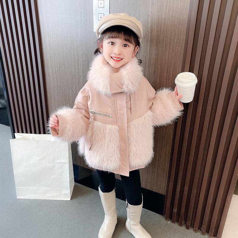 Dívčí vatovaný kabát Podzimní a zimní oblečení pro holčičky Zesílené topy a bundy