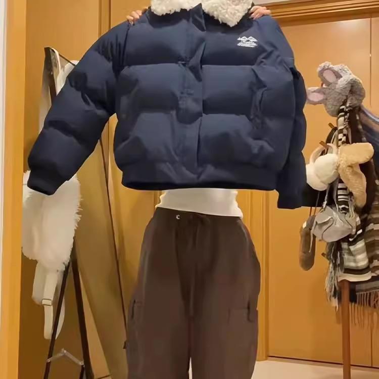 2024 Retro Winter Women's Short Lambswool Padded Jacket - Thick Cotton Coat