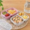 Drei-Fächer Weizenstroh Lunchbox Mikrowellengeschirr Lebensmittel Obstbehälter Lunchbox Picknick Schule Büro Tragbar Bento