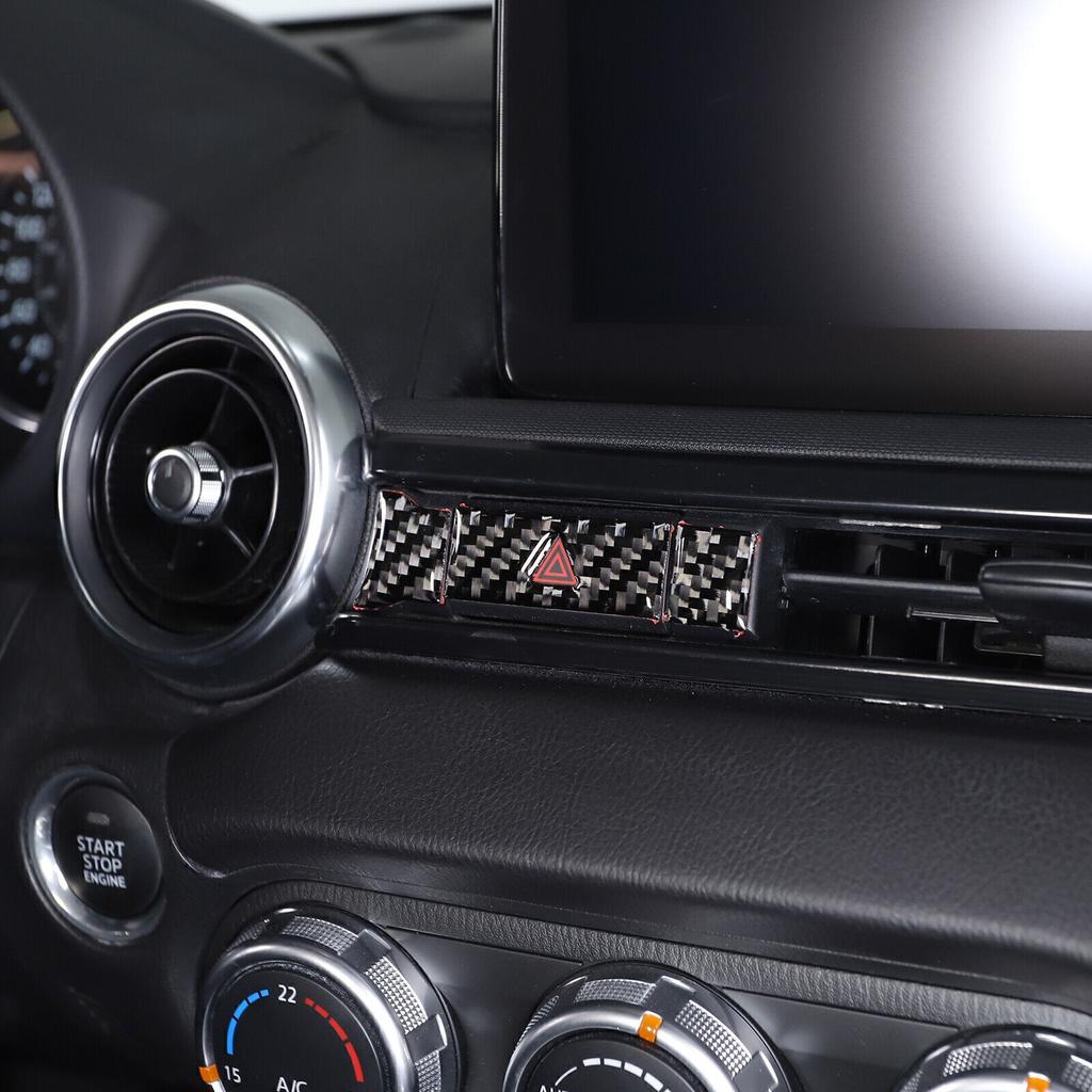 For Mazda MX-5 Miata 2016-2024 Real Carbon Fiber Emergency Light Switch Panel