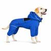 Waterproof dog raincoat with removable hood Outdoor full-body dog jacket Windproof and snow-proof all-season jacket