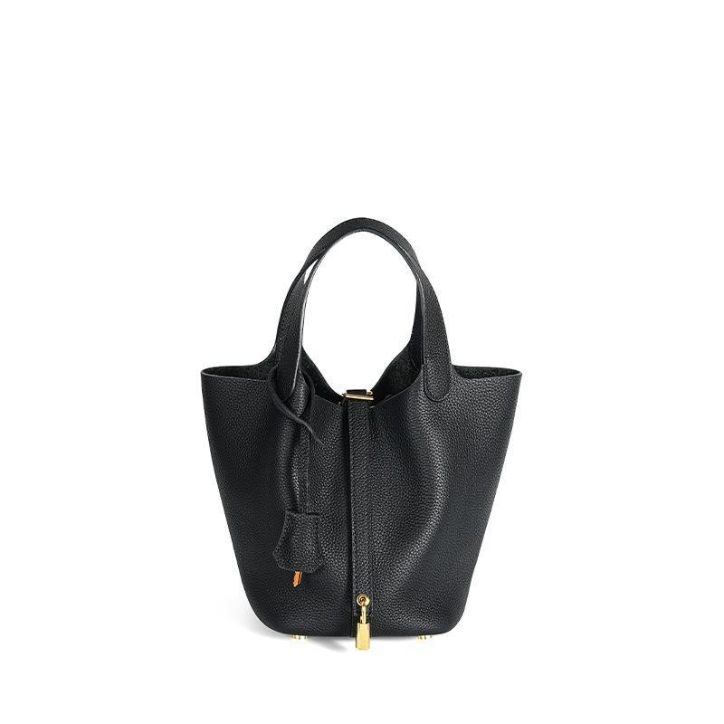 Vegetable Basket Bag Women's High-quality Leather Exquisite Bucket Bag, Niche Large-capacity Women's High-end Handbag