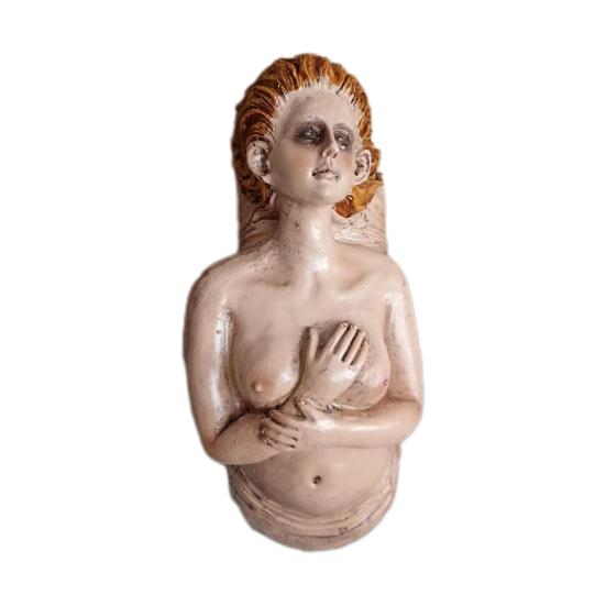 Retro Conch Girl Figurine Sea Snail Women Statue Sculpture Indoor