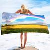 Rainbow Series Seaside Vacation Beach Towel Swimming Bath Towel Sports Microfiber Towel