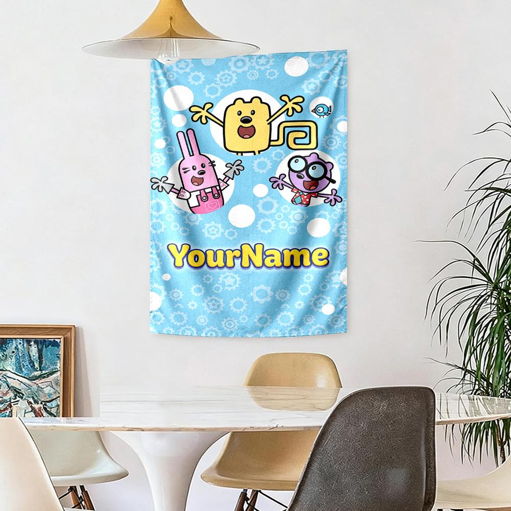 Wow Wow Wubbzy Individuell mit Ihrem Namen Wanddekoration Wandteppich Kunst Für Haustier-Gedenken Geburtstag Hochzeitsfeier Kulisse Familiengeschenk