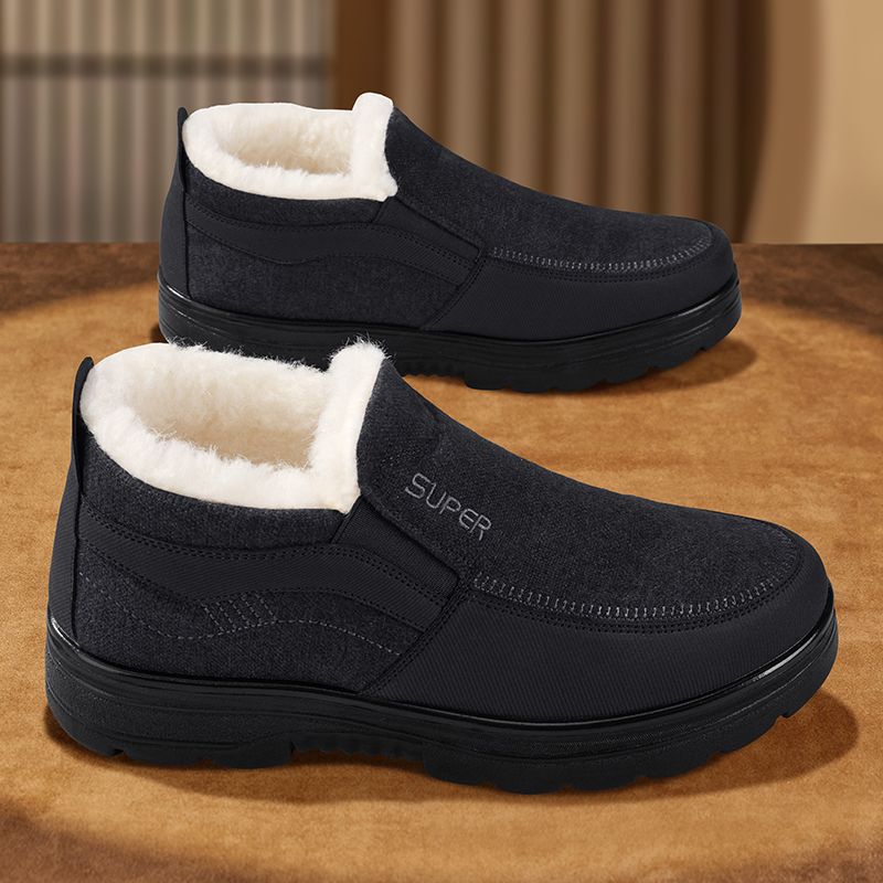 Cloth Shoes Men's Winter Velvet Thickened Non-slip New Wool Platform Dad Cotton Shoes