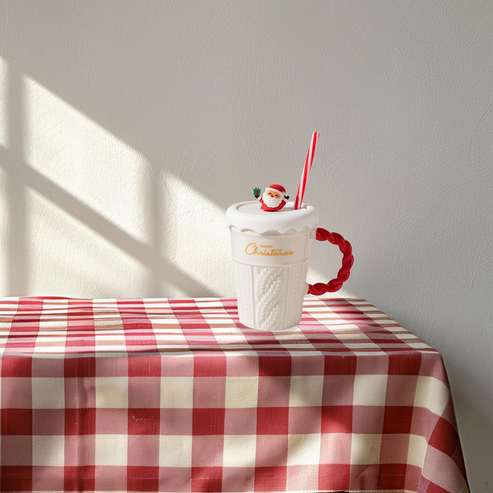 

Рождественская керамическая кружка креативная чашка для завтрака для питья напитков красная белый