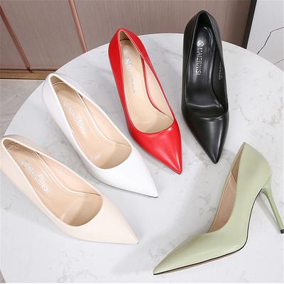 Escarpins à talons hauts de 9,5 cm pour femmes, escarpins verts, bout pointu, talons aiguilles en cuir, grande taille 46, chaussures de bal de mode de qualité