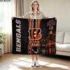 Cincinnati Bengals Print Flannel Blanket High Quality Warm Comfortable Cover for All Seasons Perfect for Gifts Home Decor