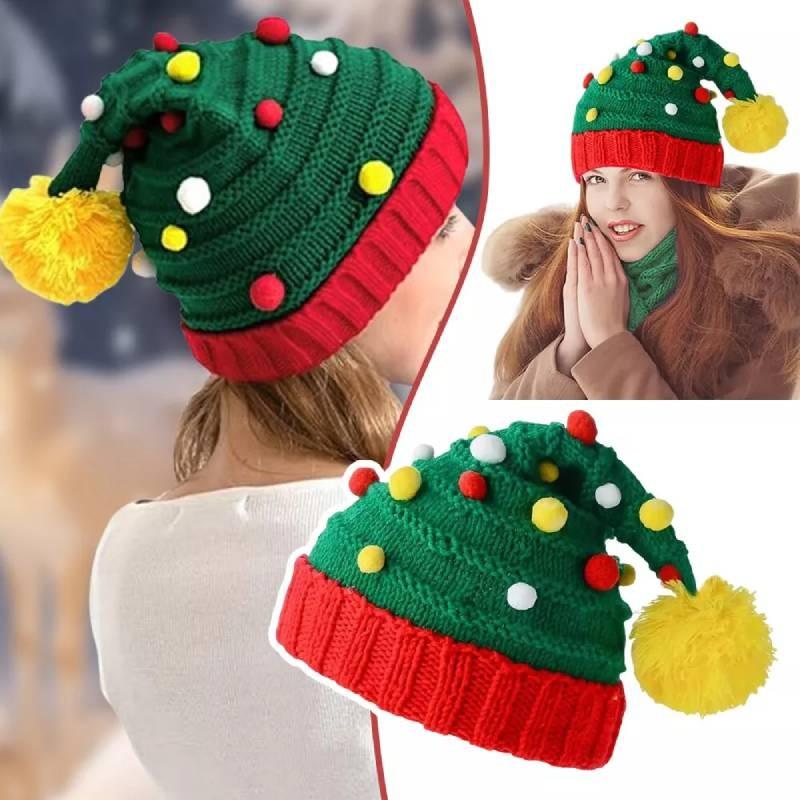 Winter Tree Christmas Beanie Knitteds Fashion Fabric Extra Warm Hatsupplies