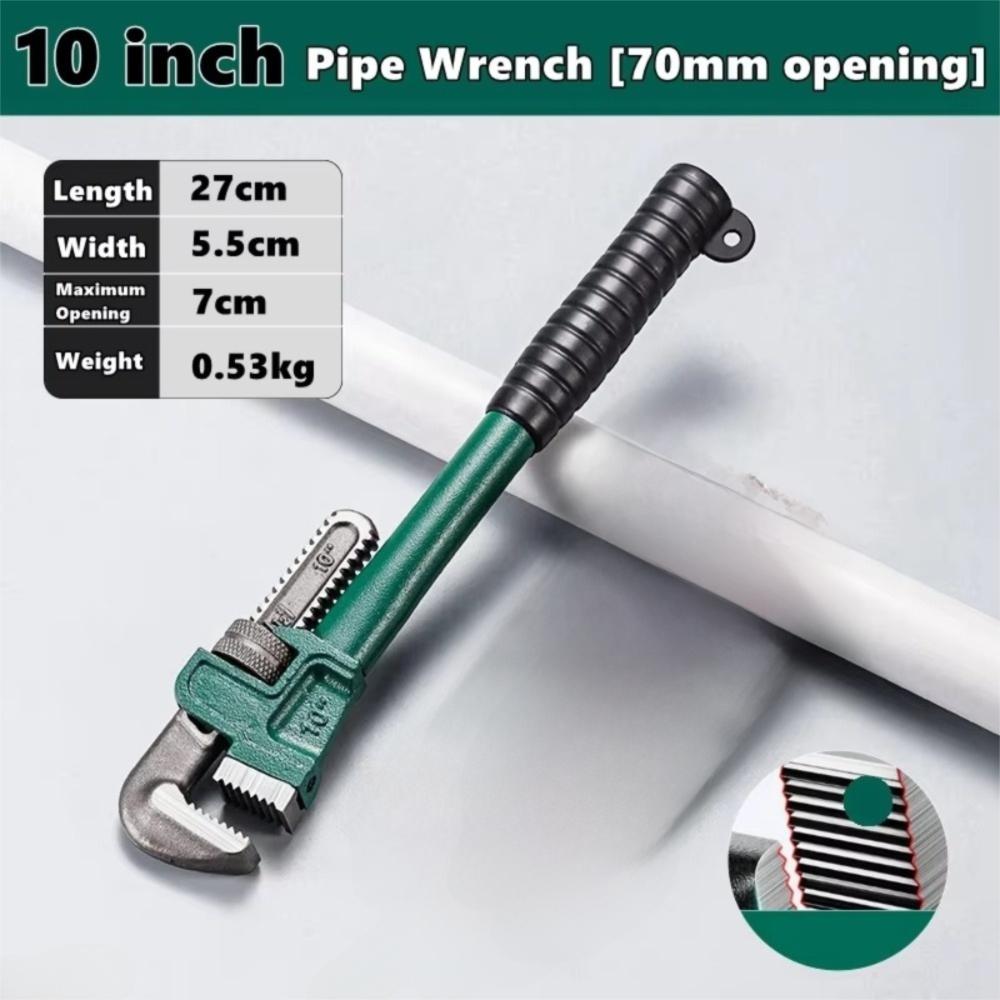 

Metal Straight Pipe Wrench 10 12 14 18 Heavy Duty Adjustable Plumbing Wrench Non-Slip Grip Pipe Plier Hand Maintenance Tool