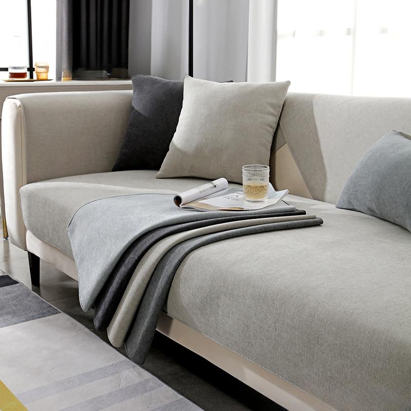 

Non-Slip Sofa Cushion Cover Four Seasons Universal Chenille Leather Seat Armrest Backrest Towel Modern Simple 70*70CM