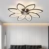 Silent Modern Flush Mount Ceiling Fan Light for Living Room/Bedroom