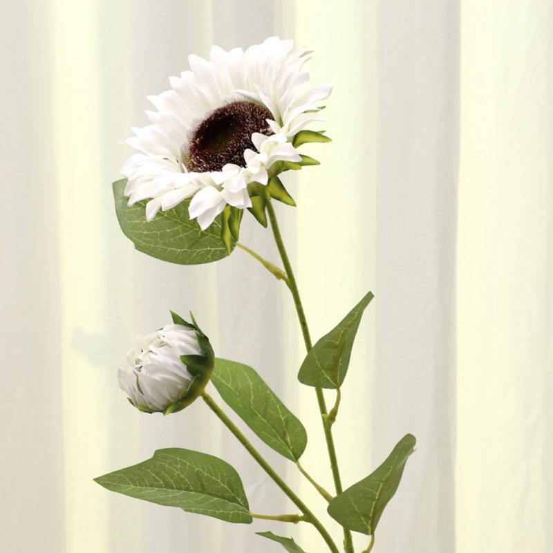 

Одиночная ветка искусственного подсолнуха, букет цветов, украшение домашнего стола, шелковый искусственный цветок для свадьбы, дня рождения, вечеринки на открытом воздухе