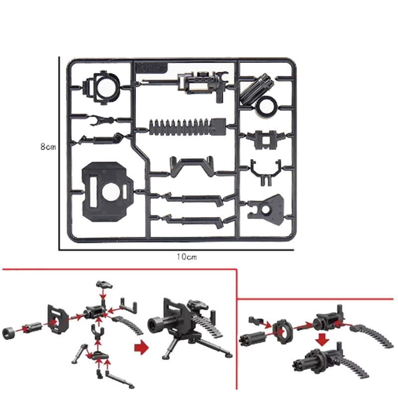 MOC Military Building Block Set Soldier Accessory Robot Dog Drone Weapon Box Pistol Gatling Gun Iron Fist Rocket Launcher Toy Gift Present