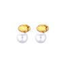 Free Shipping Vintage Geometric Stud Earrings For Women Stainless Steel Imitation Pearl Piercing Earring Trend Wedding Zircon