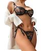 Elegant Cross-border Sexy Embroidered Lace Butterfly Bra & Lingerie Set