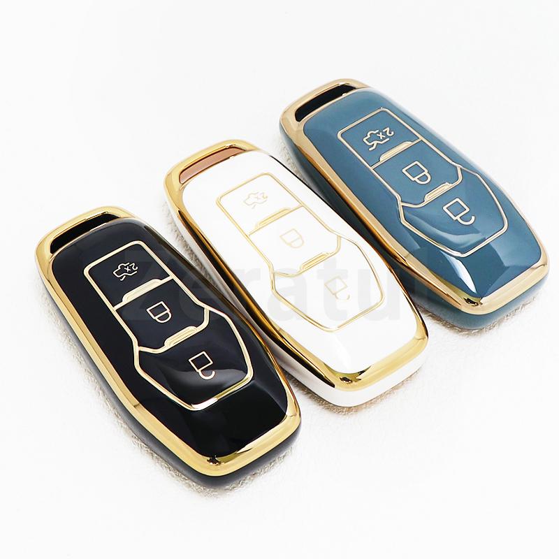 Auto Keyless Fob Shell For Ford S-Max Explorer Ranger F-150 Mondeo Galaxy 3 Button Tpu Car Remote Key Cover Case Protector