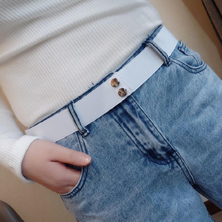 Snap Fastener Waist Belt Dance Dress Cincher Belt Women Men Pants Jeans Belt