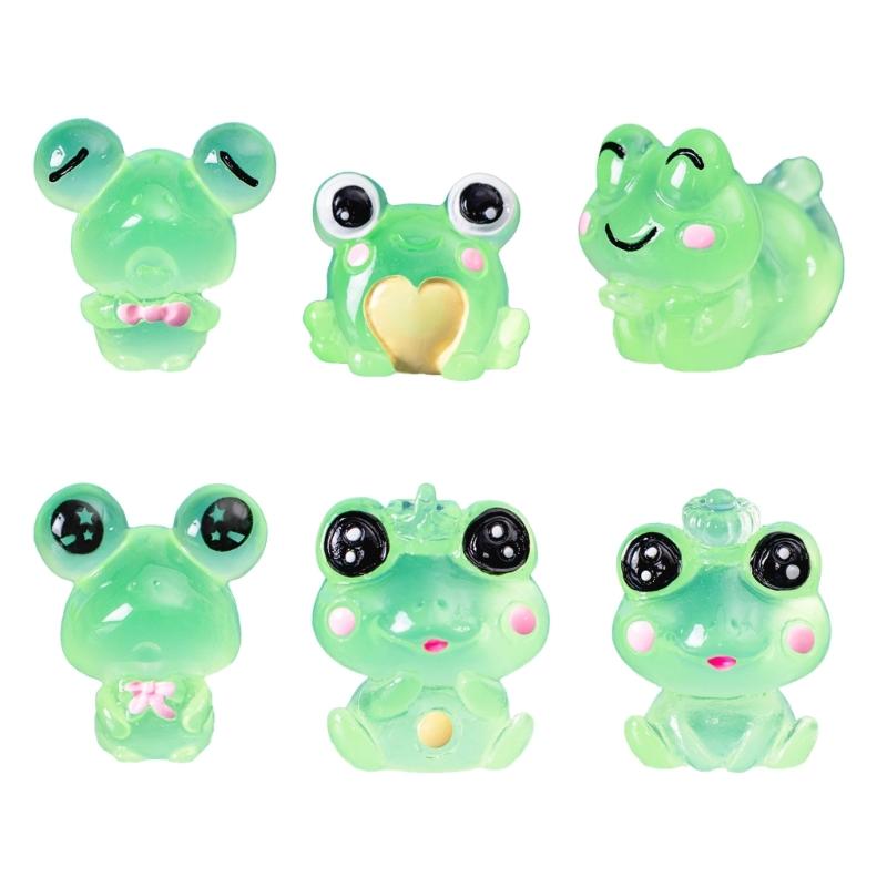 

6Pcs Delightful Animal Collectibles Lovely Frogs Micro Landscape Mini Figurines 1