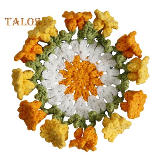 

Подставки под стаканы ручной работы «Ландыш», термостойкие подставки под чашки для кофе и чая, 4,7 дюйма, декоративный коврик для напитков ручной работы, домашний декор оранжевый