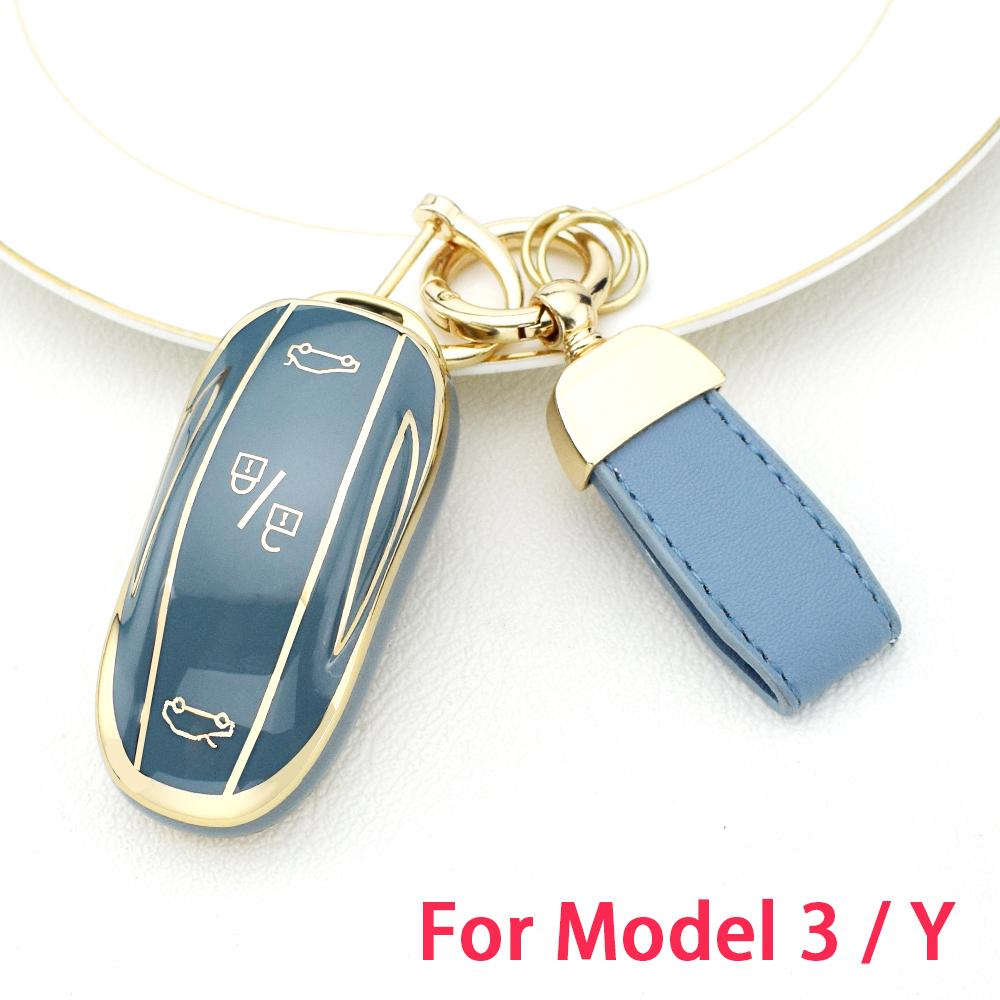 TPU Car Smart Key Case Cover For Tesla Model 3 Model X Model S Model Y Bag Protector Fob Band Shell Holder Keychain Accessories