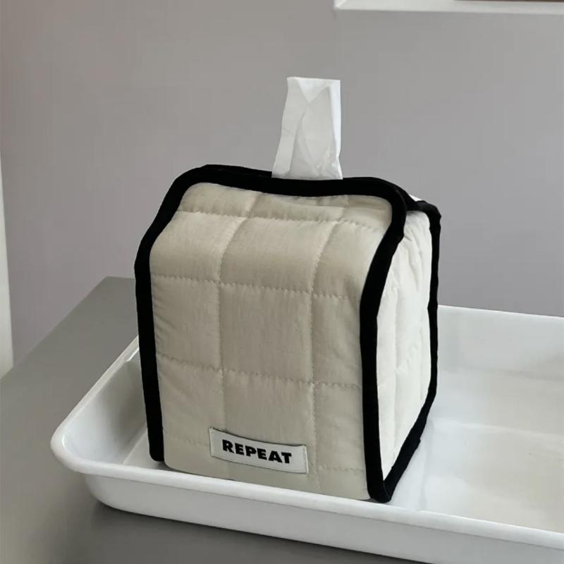 Tissue Paper Storage Box Space-Saving Round Square Roll Paper Tissue Case Table Decor Tissue Bag Living Room Storage Napkin