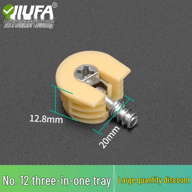 Minimalist Gunmetal Gray 3-in-1 Shelf Bracket & 12mm Cabinet Connector