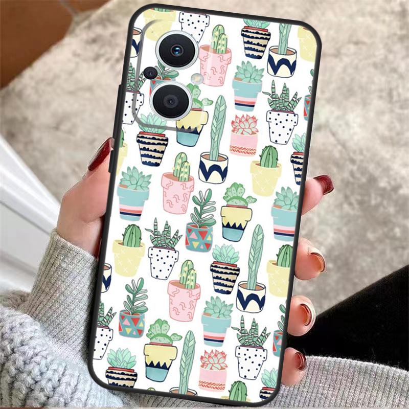 Cactus Pattern Phone Case For OPPO Reno 5Z 4Z 2Z 8T Reno 4 5 6 7 8 Lite OPPO Find X6 X5 Pro X2 X3 Neo Lite