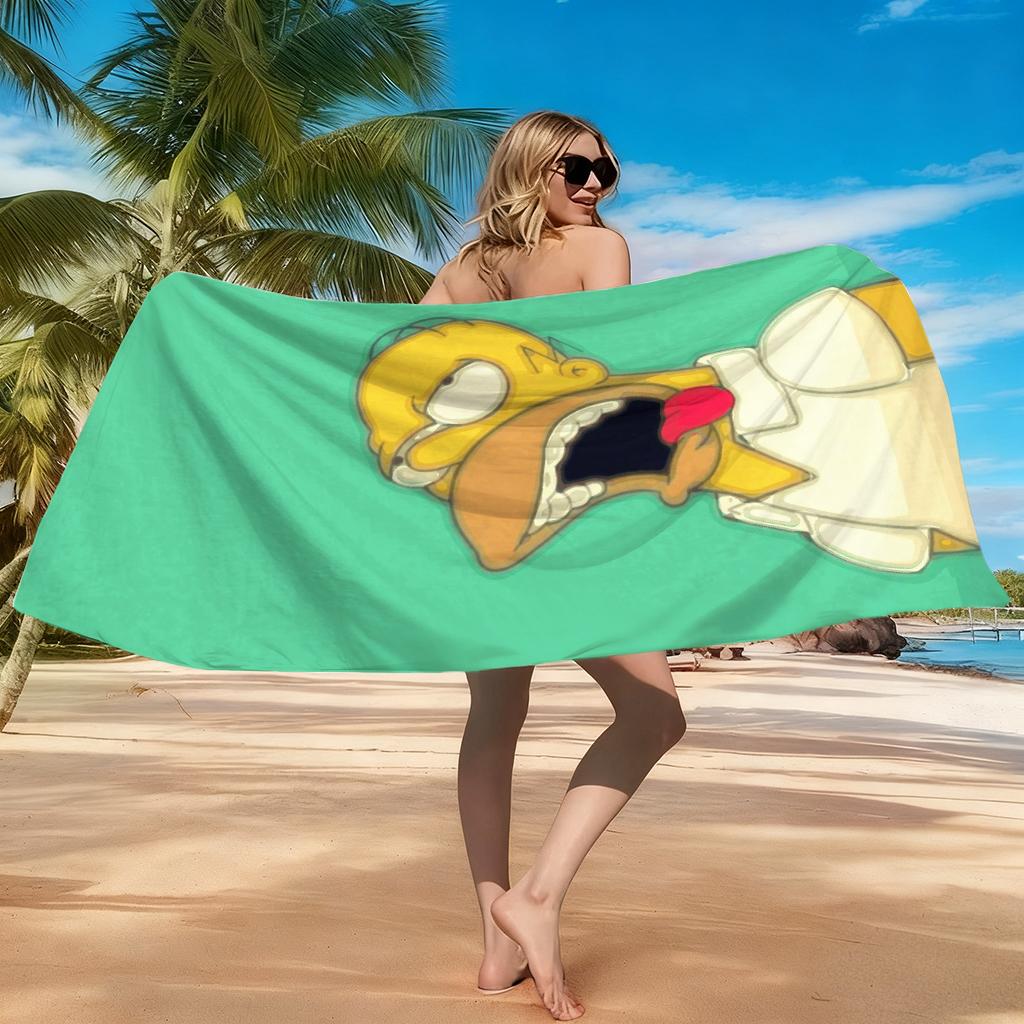 1pc Design of the Funny Expression of Simpson Beach Towel Large Super Absorbent Suitable for Beach Pool Summer Gift for Friends