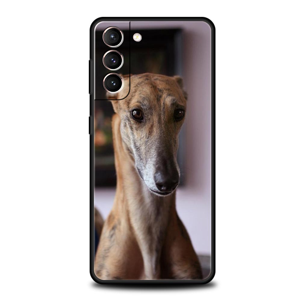 Galgo Greyhound Dog Phone Case For Samsung Galaxy S26 Ultra S25 Plus S24 FE S23 S22 5G S21 S20 Cover Black Soft