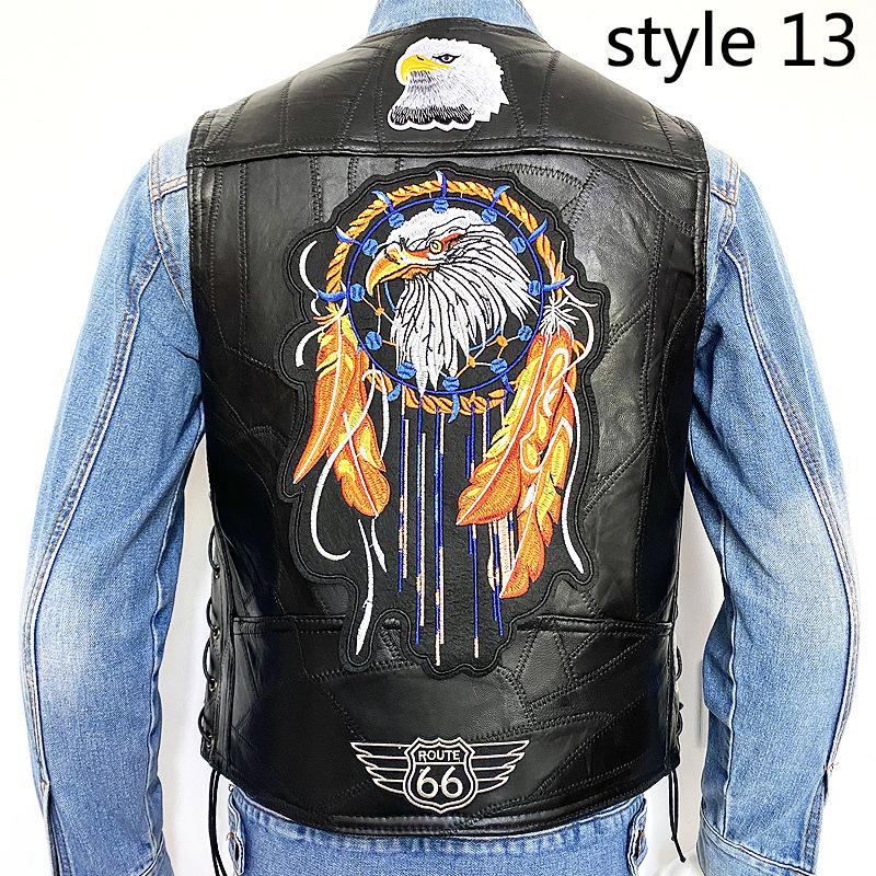 Модный мужской джинсовый жилет с вышивкой большого размера и без рукавов — фото 6