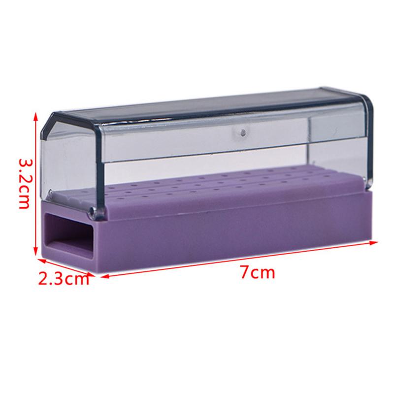 Dental Burs Bohrer Halter 30 Löcher Kunststoff Bur Block Bohrer Platzierung Box Autoklav Desinfektion Lila/Blau