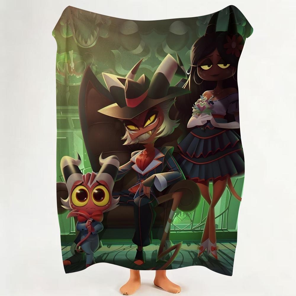

cartoon H Helluva B Boss Throw Flannel Throw Blanket Suitable for Sofa Living Room Bedroom 75cmx90cm