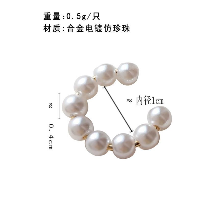 Korean Pearl Ear Cuff Clip Earrings Non-Piercing Bone C-shaped Without Puncture Minimalist Earrings for Women Fashion Jewelry