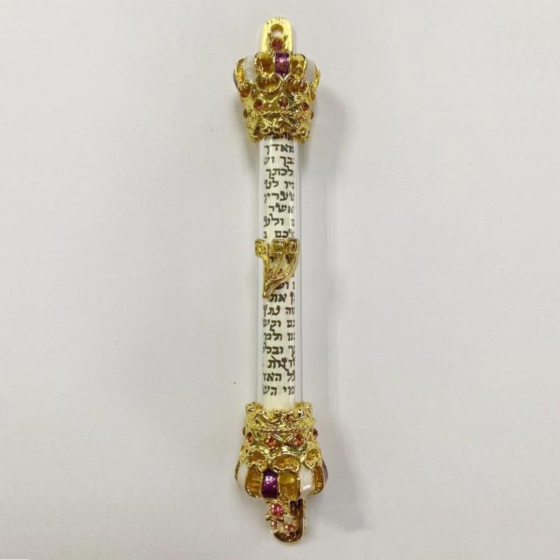 Bible Crowns Scroll Door Mezuza Home Gift Mezuzah Front Decor Jewish Gifts Women Wedding Metal Case Side Religious
