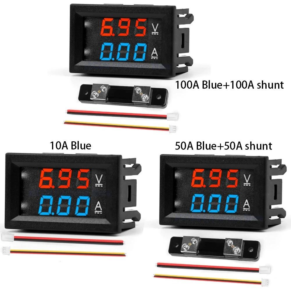Digitales Voltmeter DC0-100V 10A 50A 100A Voltmeter Amperemeter Spannungsstrommesser LED-Anzeige Elektromobil Motorrad Auto